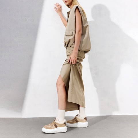 思加图2025春季新款复古德训鞋保暖厚底休闲鞋板鞋女鞋B2566AM5