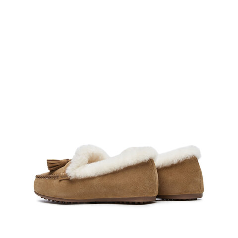 思加图2025春季新款复古毛毛鞋保暖平底鞋一脚蹬豆豆鞋女鞋S9521AA5