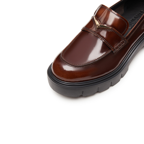 思加图2025春季新款小金鹭爵士乐福鞋厚底增高JK小皮鞋女鞋EGB03AA5