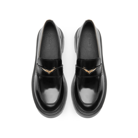 思加图2025春季新款小金鹭爵士乐福鞋厚底增高JK小皮鞋女鞋EGB03AA5