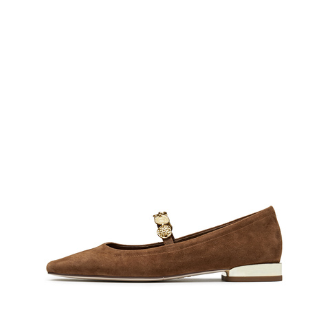 思加图2025春季新款多宝鞋玛丽珍鞋平底鞋浅口鞋法式女单鞋EWV03AQ5