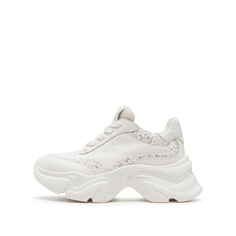 思加图2025春季新款老爹鞋小白鞋运动休闲鞋厚底增高女鞋S2401AM5