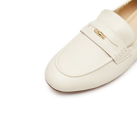 思加图2025春季新款英伦风奶油鞋乐福鞋平底鞋一脚蹬女单鞋EC205AA5