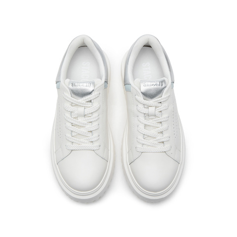 思加图2025春季新款百搭小白鞋厚底增高运动休闲鞋女鞋S8210AM5