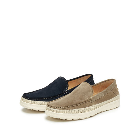 思加图2025春季新款绅野鞋复古休闲皮鞋一脚蹬懒人鞋厚底男单鞋H2726AA5