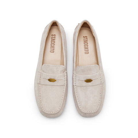 思加图2025春季新款英伦风豆豆鞋一脚蹬小皮鞋平底鞋女单鞋S5813AA5