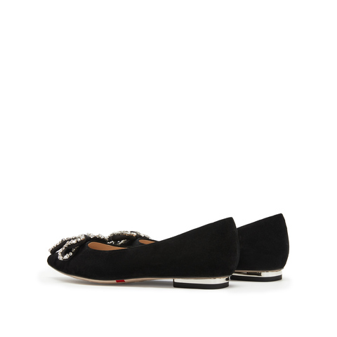 思加图2025春季新款丝绒梦境优雅通勤平底鞋单鞋浅口鞋尖头女皮鞋9A962AQ5