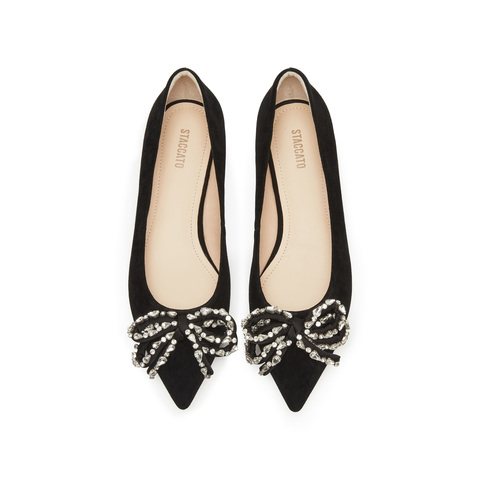 思加图2025春季新款丝绒梦境优雅通勤平底鞋单鞋浅口鞋尖头女皮鞋9A962AQ5