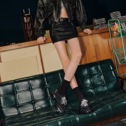 思加图2025春季新款厚底系带老爹鞋圆头休闲鞋单鞋女鞋ECE11AM5