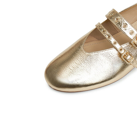 思加图2025春季新款小金船芭蕾舞鞋玛丽珍鞋平底鞋浅口单鞋女鞋子EA918AQ5