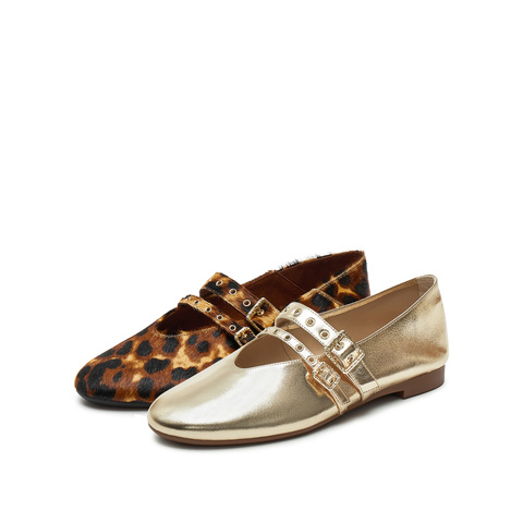 思加图2025春季新款小金船芭蕾舞鞋玛丽珍鞋平底鞋浅口单鞋女鞋子EA918AQ5