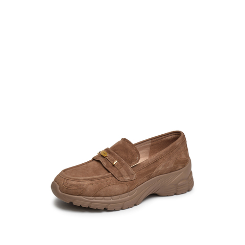 思加图2025春季新款复古乐福鞋一脚蹬厚底增高单鞋女鞋子D5006AA5