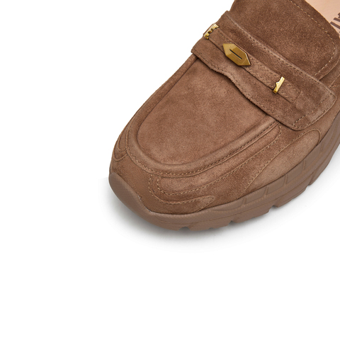 思加图2025春季新款复古乐福鞋一脚蹬厚底增高单鞋女鞋子D5006AA5