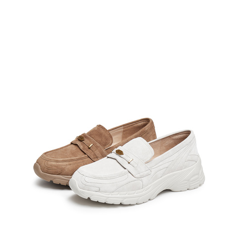 思加图2025春季新款复古乐福鞋一脚蹬厚底增高单鞋女鞋子D5006AA5