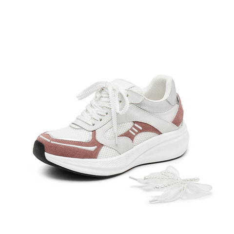 思加图2025春季新款甜酷运动鞋厚底增高休闲鞋透气女鞋H2921AM5