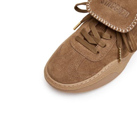 思加图2025春季新款复古毛毛鞋保暖德训鞋休闲鞋女鞋子C6797AM5