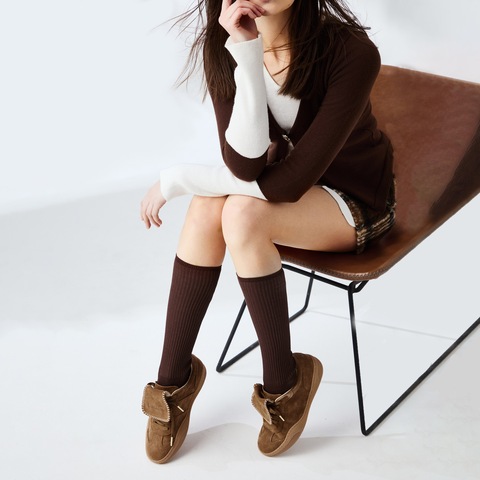 思加图2025春季新款复古毛毛鞋保暖德训鞋休闲鞋女鞋子C6797AM5