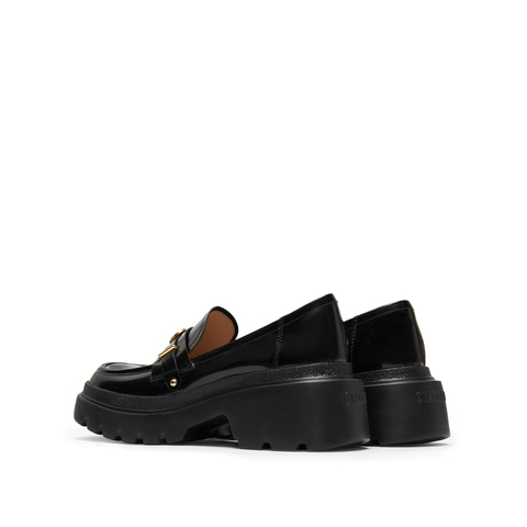 思加图2025春季新款英伦风乐福鞋一脚蹬厚底增高单鞋女皮鞋F8024AA5