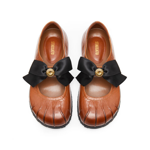 思加图2025春季新款复古玛丽珍鞋平底鞋小皮鞋单鞋女鞋子S2316AA5