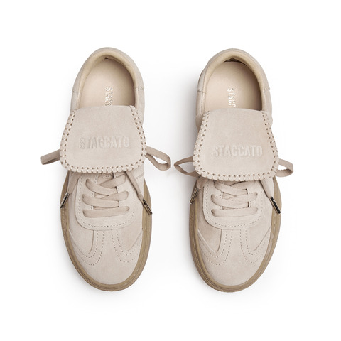 思加图2025春季新款复古毛毛鞋保暖德训鞋休闲鞋女鞋子C6797AM5