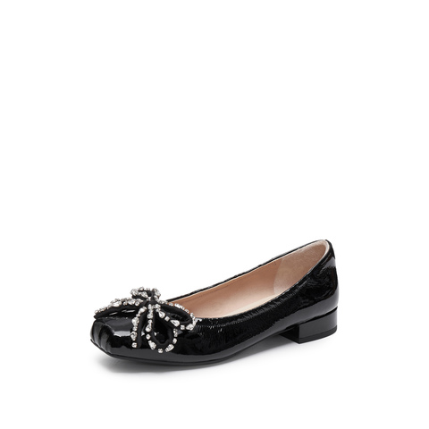 思加图2025春季新款优雅通勤低平跟单鞋浅口鞋女皮鞋EA606AQ5