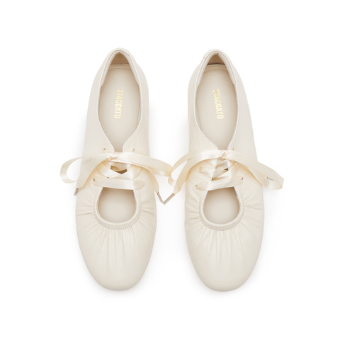 思加图2025春季新款奶油鞋芭蕾舞鞋平底鞋单鞋女鞋S3060AA5