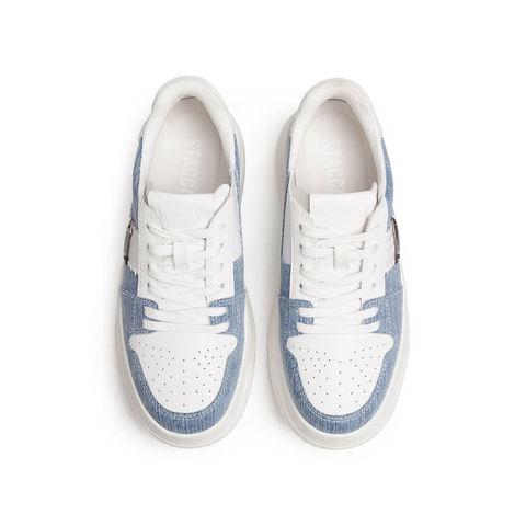 思加图2025春季新款补丁鞋厚底增高板鞋运动休闲鞋女鞋EUW06AM5