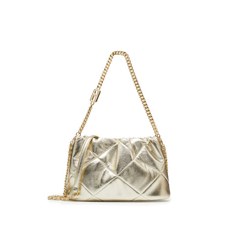 思加图2025春季新款褶金袋小方包褶皱包单肩斜挎包时尚背提包X8166AX5