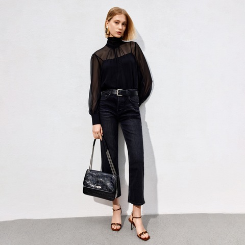 思加图2025夏季新款秋叶包小方包链条包单肩斜挎包时尚背提包X8174BX5