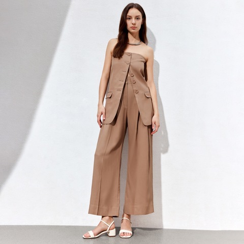 思加图2025夏季新款通勤一字带凉鞋奶油鞋粗跟鞋女凉鞋H8837BL5