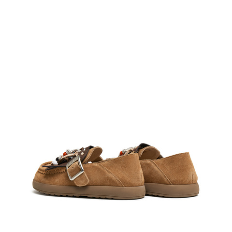 思加图2025春季新款复古勃肯鞋平底鞋休闲鞋单鞋一脚蹬女鞋M7053AA5