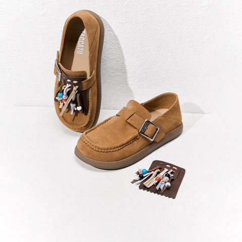 思加图2025春季新款复古勃肯鞋平底鞋休闲鞋单鞋一脚蹬女鞋M7053AA5