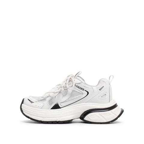 思加图2025秋季新款百搭老爹鞋厚底增高休闲运动鞋透气女鞋J6082CM5