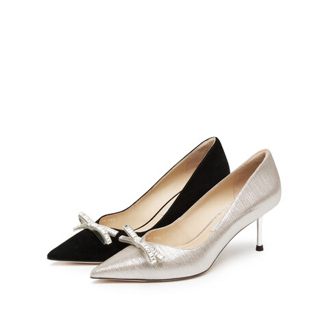 思加图2025秋季新款蝴蝶水星优雅婚鞋细高跟鞋浅口单鞋女鞋EF908CQ5