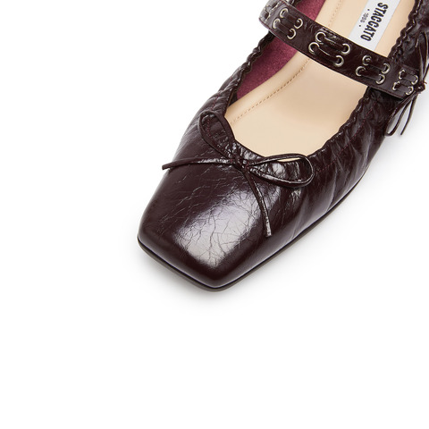 思加图2025秋季新款卷卷玛丽芭蕾舞鞋平底鞋浅口单鞋方头女鞋EGT05CQ5