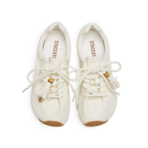 思加图2025秋季新款复古百搭运动休闲鞋小白鞋系带单鞋女鞋L2110CM5