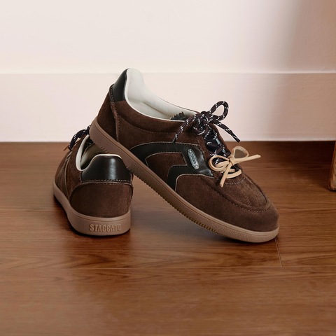 思加图2025秋季新款小音符复古德训鞋运动休闲板鞋女单鞋EE934CM5