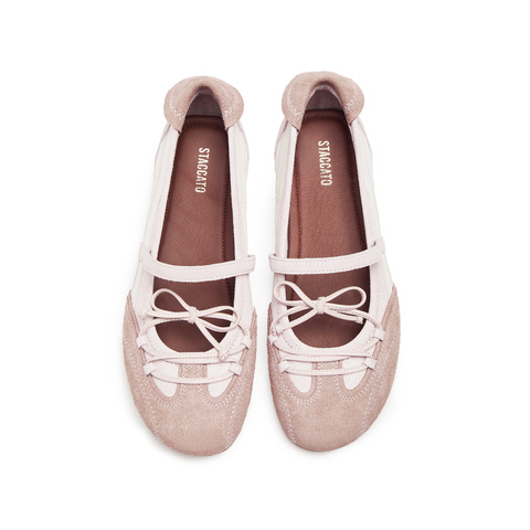 思加图2025秋季新款甜美芭蕾舞鞋浅口单鞋平底鞋减龄女鞋EG702CQ5