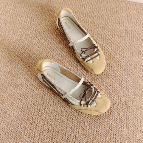 思加图2025秋季新款甜美芭蕾舞鞋浅口单鞋平底鞋减龄女鞋EG702CQ5