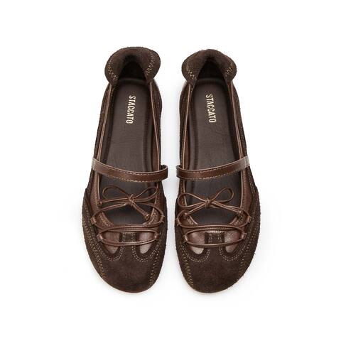 思加图2025秋季新款甜美芭蕾舞鞋浅口单鞋平底鞋减龄女鞋EG702CQ5