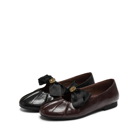 思加图2025秋季新款复古玛丽珍鞋平底鞋单鞋小皮鞋女鞋子K0231CA5