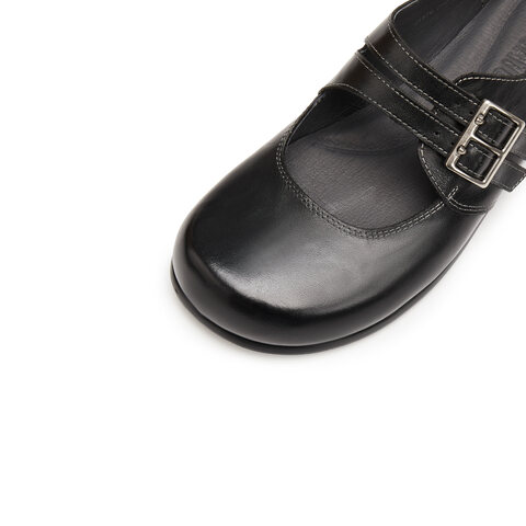 思加图2025秋季新款复古玛丽珍鞋平底鞋浅口单鞋小皮鞋女J1578CQ5