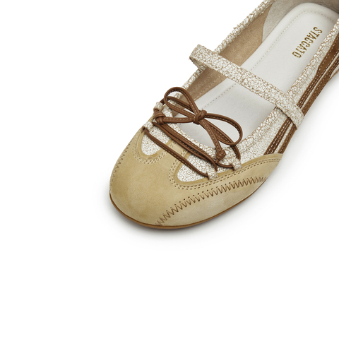 思加图2025秋季新款甜美芭蕾舞鞋浅口单鞋平底鞋减龄女鞋EG702CQ5