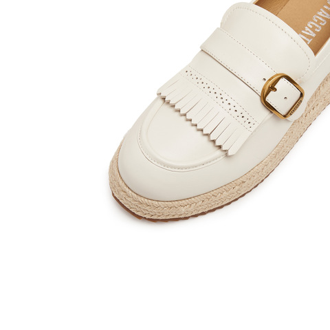 思加图2025秋季新款复古渔夫鞋一脚蹬厚底草编鞋单鞋女鞋H2267CA5