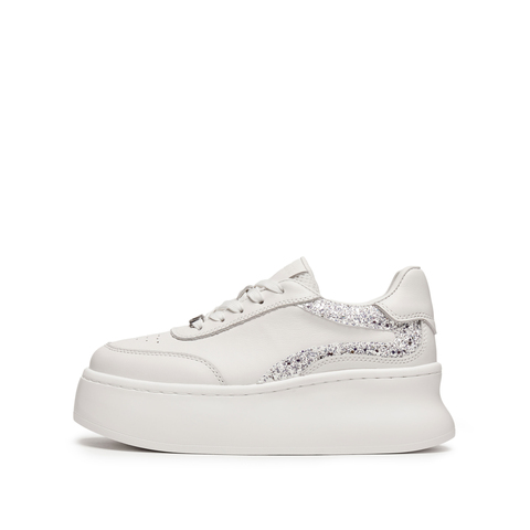 思加图2025秋季新款百搭小白鞋厚底增高板鞋休闲鞋女单鞋S0316CM5