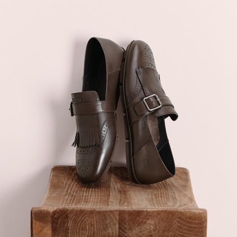 思加图2025秋季新款小刘海英伦风乐福鞋平底鞋一脚蹬女鞋EGZ04CA5