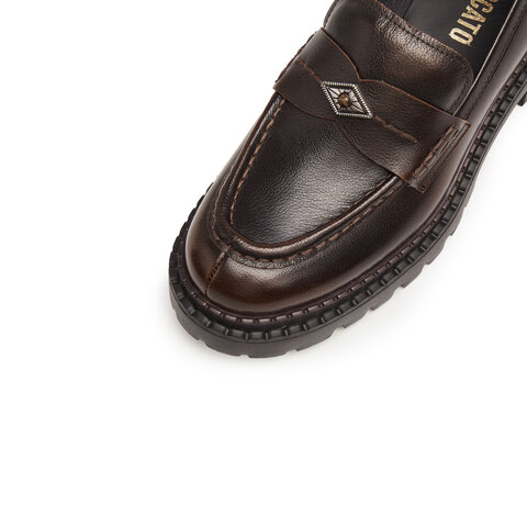 思加图2025秋季新款Ruby露比乐福鞋一脚蹬小皮鞋单鞋女9UL14CA5