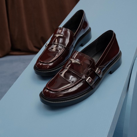 思加图2025秋季新款圆舞海鸥英伦风乐福鞋小皮鞋粗跟女鞋EFI03CA5