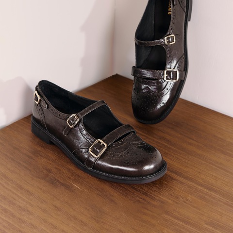 思加图2025秋季新款爵士玛丽小皮鞋低跟平底鞋单鞋女鞋EHH02CA5