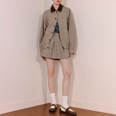 思加图2025秋季新款红茶伯爵英伦风乐福鞋一脚蹬皮鞋女鞋EHH05CA5